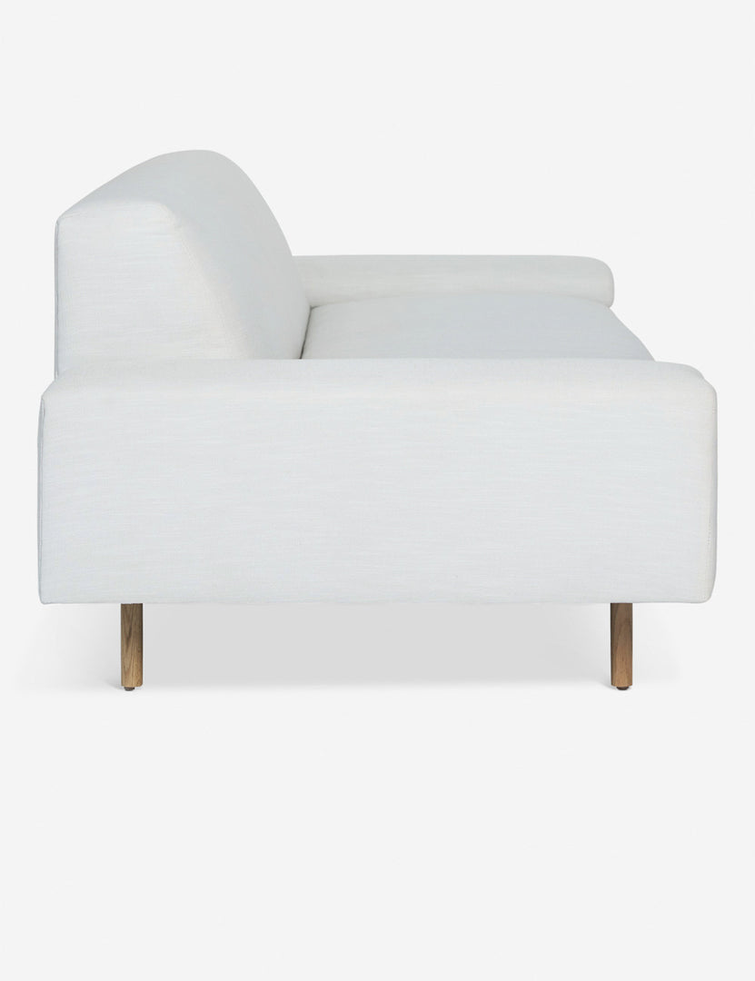 #color::white #size::72-W #size::84-W #size::96-W #size::108-W | Side of the Estee white linen upholstered sofa 