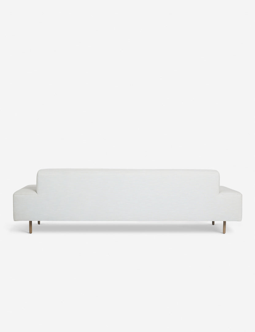#color::white #size::72-W #size::84-W #size::96-W #size::108-W | Back of the Estee white linen upholstered sofa 