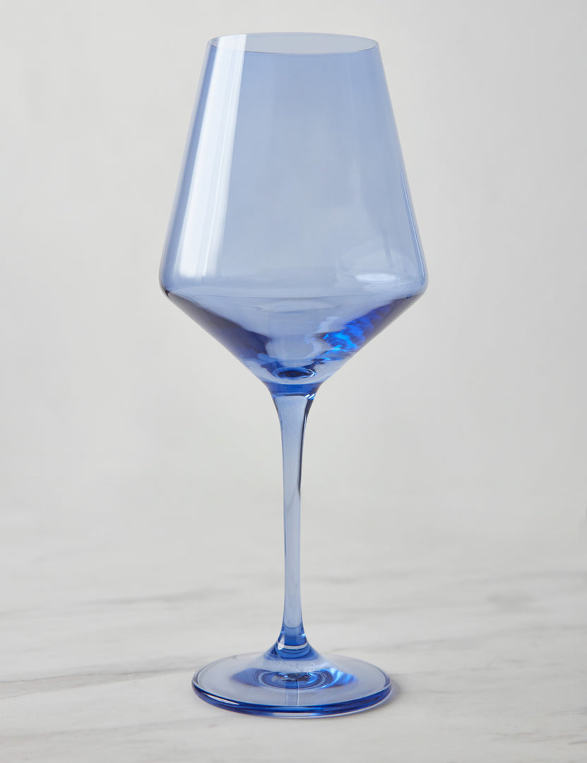 Estelle Colored Glass Estelle Stemless Wine Glass, Set of 2 - Cobalt Blue