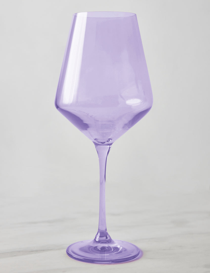 #color::lavender | Lavender purple wine glass by Estelle Colored Glass