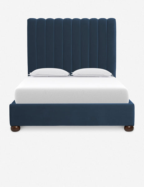#size::queen #size::king #size::cal-king #color::blue | Blue Evelyn Platform Bed with a channel-tufted headboard