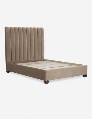 Angled view of the Toffee Brown Evelyn Platform Bed without the mattress