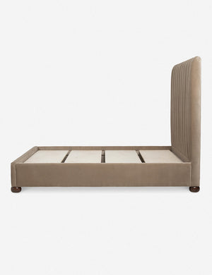 Side of the Toffee Brown Evelyn Platform Bed without the mattress