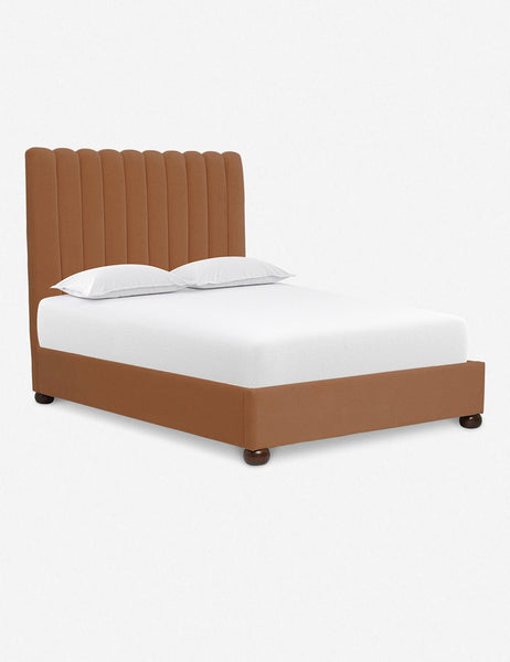 #size::queen #size::king #size::cal-king #color::rust | Angled view of the Rust Orange Evelyn Platform Bed