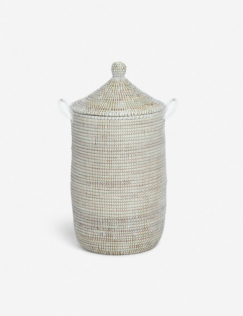#size::small | Ndeye white coil-style woven small-size storage basket by Expedition Subsahara