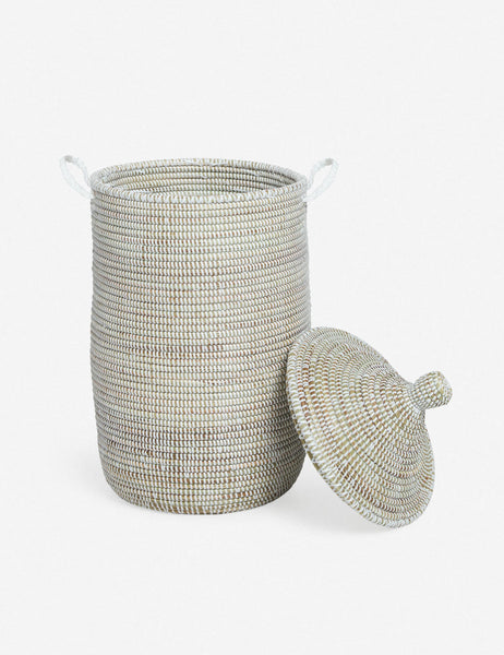 #size::small | Ndeye white coil-style woven small-size storage basket by Expedition Subsahara 