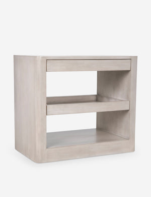 Arabel light wood open nightstand with two pull-out drawers