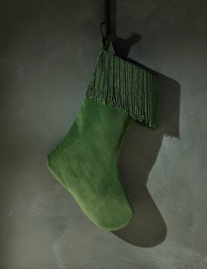 Jo Emerald Green Stocking with fringe