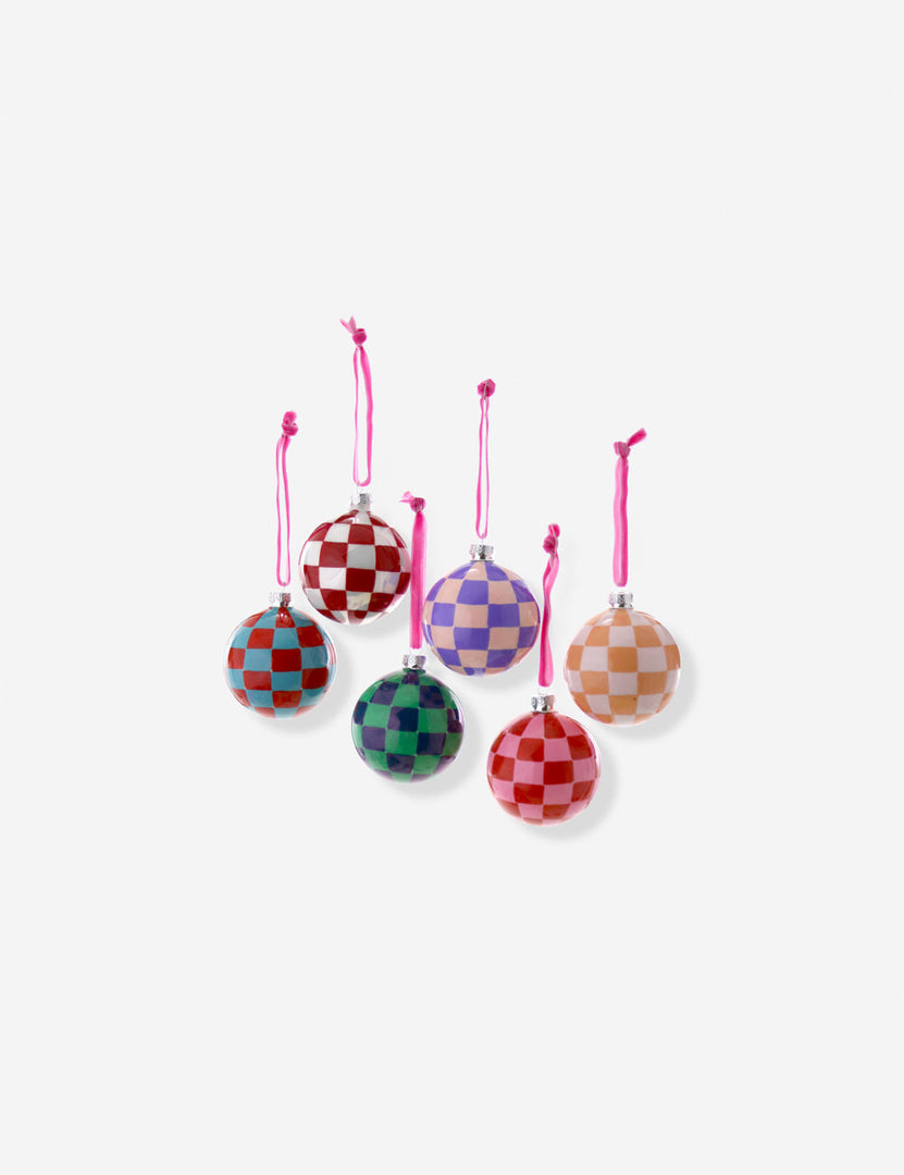 Checkered Ball Ornaments (Set of 6) by Cody Foster and Co