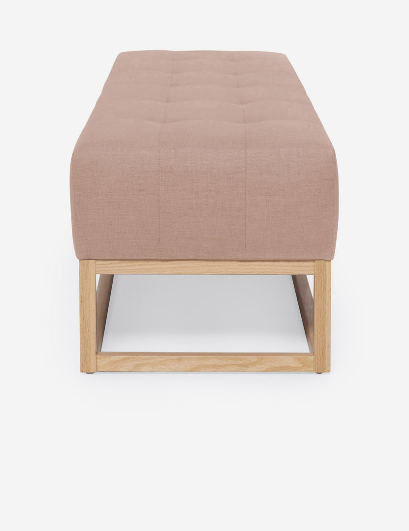 #color::apricot-linen | Side of the Grasmere apricot linen wooden bench