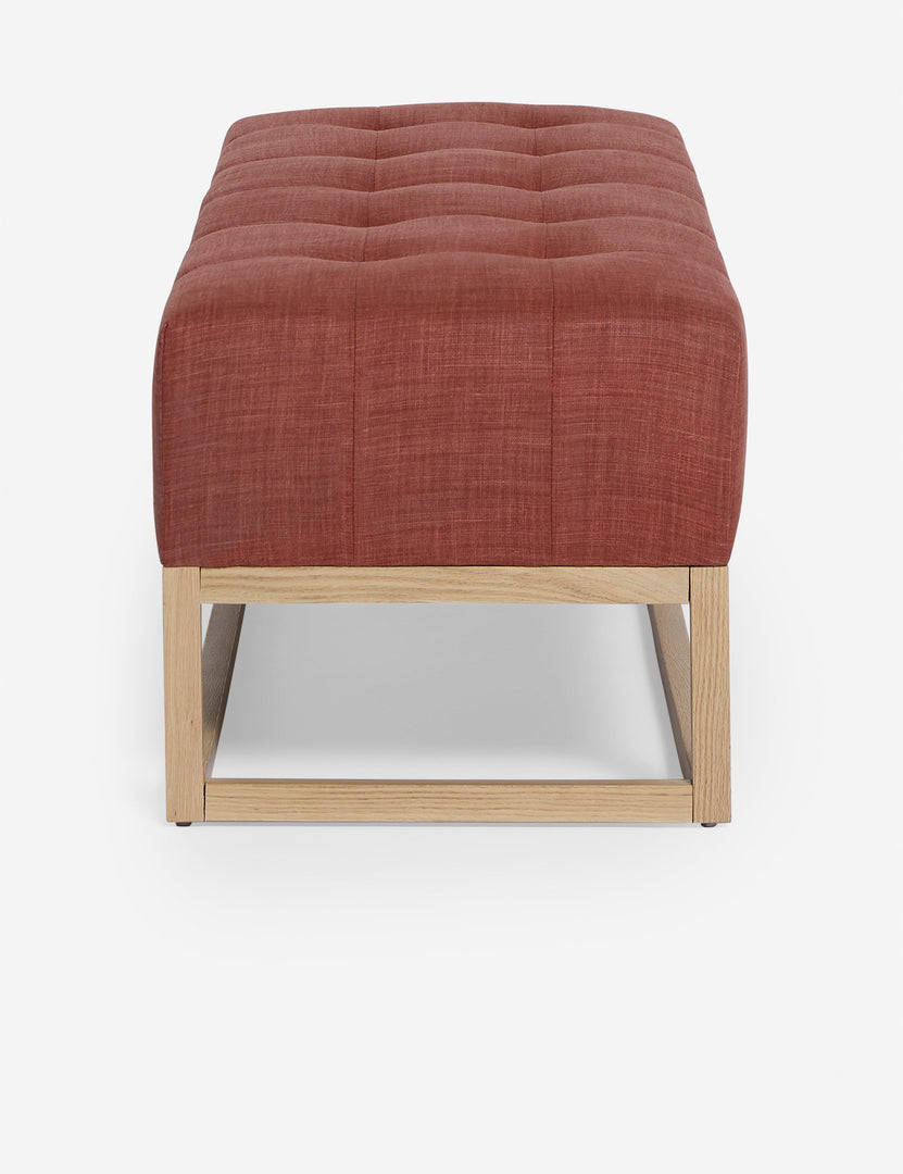 #color::terracotta-linen | Side of the Grasmere terracotta linen wooden bench
