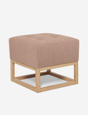 Angled view of the Grasmere Apricot Linen Ottoman