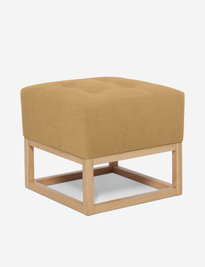 Angled view of the Grasmere Camel Linen Ottoman