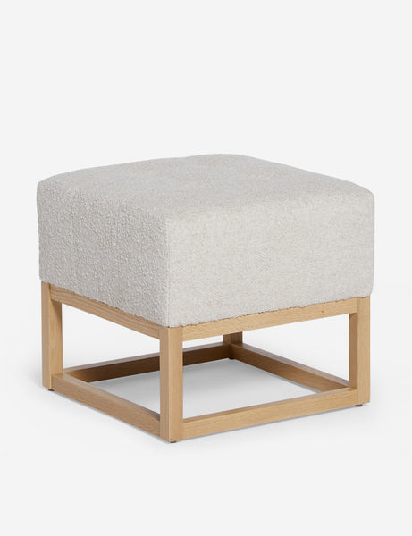 #color::taupe-boucle | Angled view of the Grasmere Taupe Boucle Ottoman