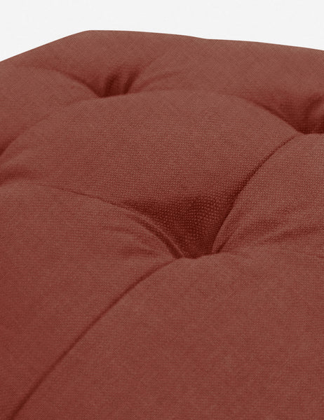 #color::terracotta-linen | Button tufting on the cushion of the Terracotta Linen Grasmere Ottoman