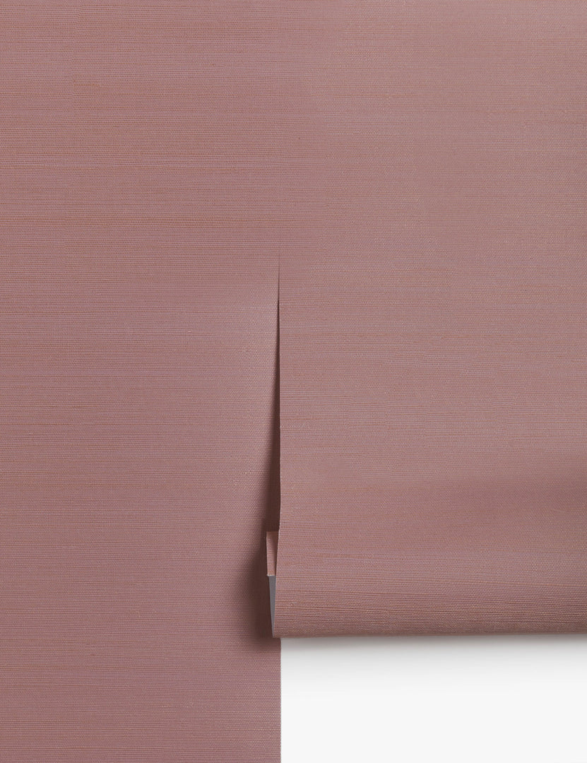 #color::rose-tan | Grasscloth rose pink tan solid wallpaper by Sarah Sherman Samuel