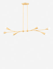 #color::brass #size::50- | Elsa fifty inch brass linear chandelier.