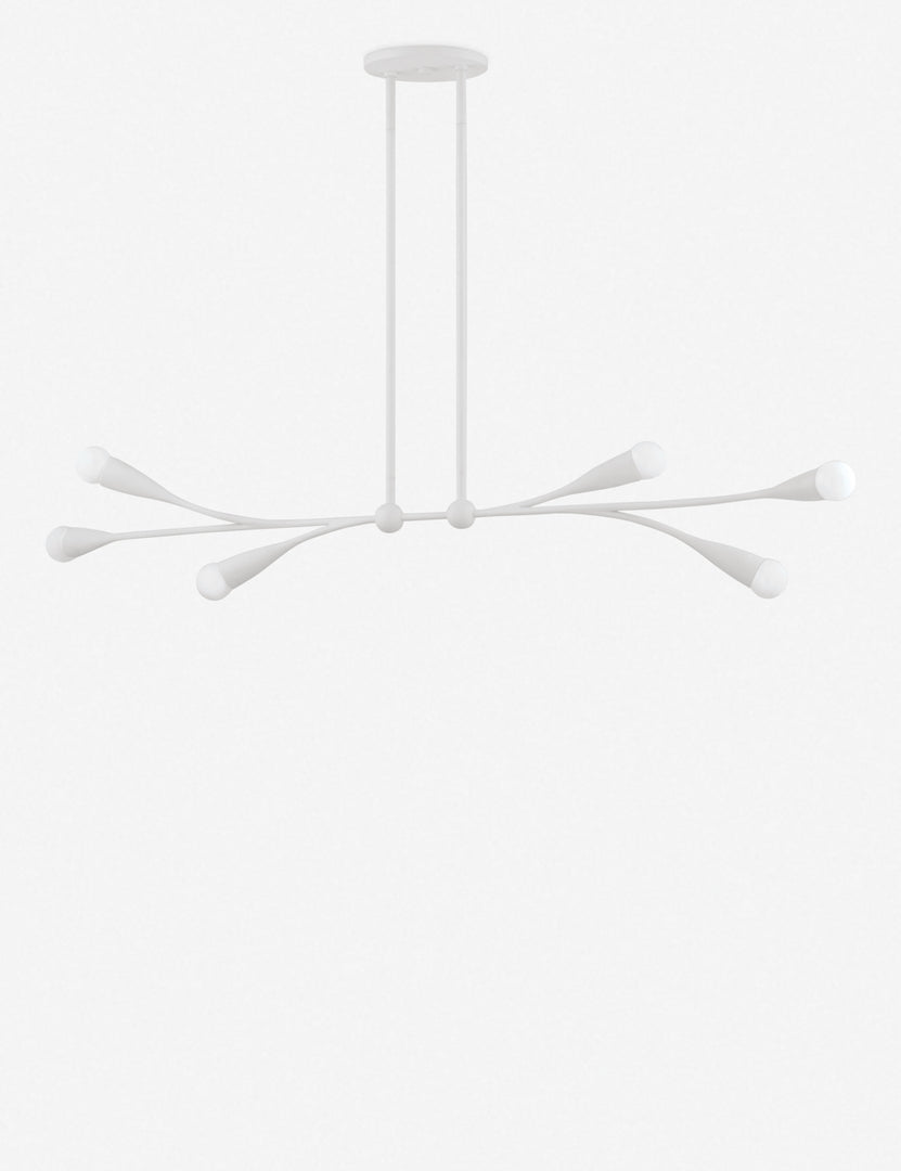 #color::white #size::50- | Elsa fifty inch white linear chandelier. 