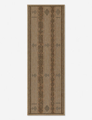The Ember brown patterned flatweave indoor and outdoor rug in its runner size