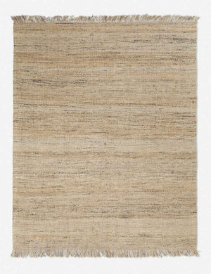 Hagan handwoven jute and wool rug with fringed ends