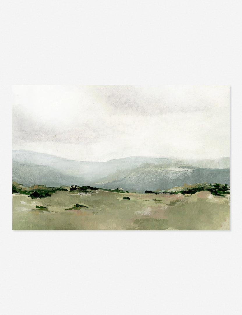 #frame-option::unframed #size::12--x-8- #size::24--x-16- #size::30--x-20- #size::36--x-24- | Shepherd's Meadow Print unframed features a soft pastoral landscape by Hannah Winters