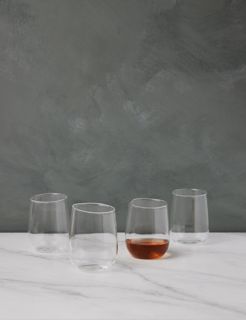 Organic Stemless Wine Glasses (Set of 4) by Hawkins New York