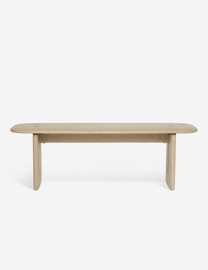 | Henrik light wood bench with visible joinery and natural grain