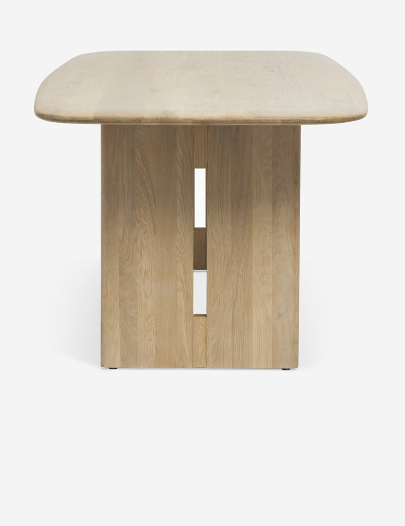 | Side of the Henrik light wood dining table