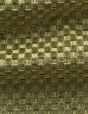 Hi-Lo Checker Fabric Swatch, Olive by Sarah Sherman Samuel