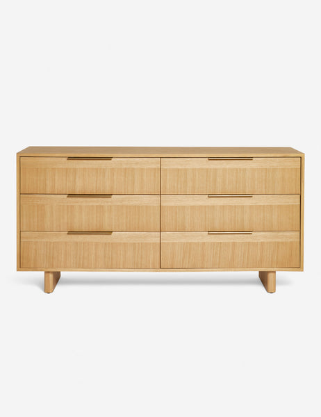 | Hillard 6-drawer white oak veneer dresser 