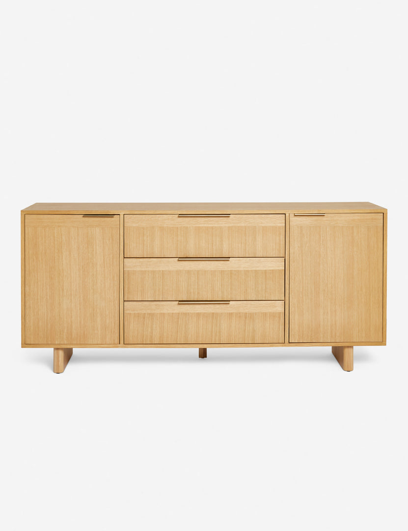 | Hillard white oak veneer five drawer sideboard with rounded legs
