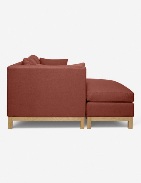 #color::terracotta-linen #configuration::left-facing #size::96--x-37--x-33- | Side of the Hollingworth Terracotta Linen sectional sofa