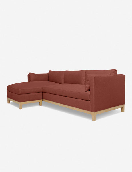 #color::terracotta-linen #configuration::left-facing #size::96--x-37--x-33- | Right angled view of the Hollingworth Terracotta Linen sectional sofa
