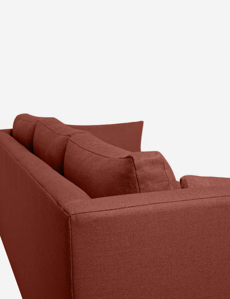 #color::terracotta-linen #configuration::left-facing #size::96--x-37--x-33- | Outer corner of the Hollingworth Terracotta Linen sectional sofa