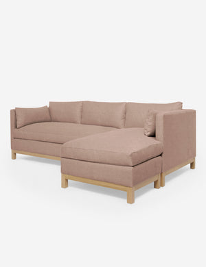 Right angled view of the Hollingworth Apricot Linen sectional sofa