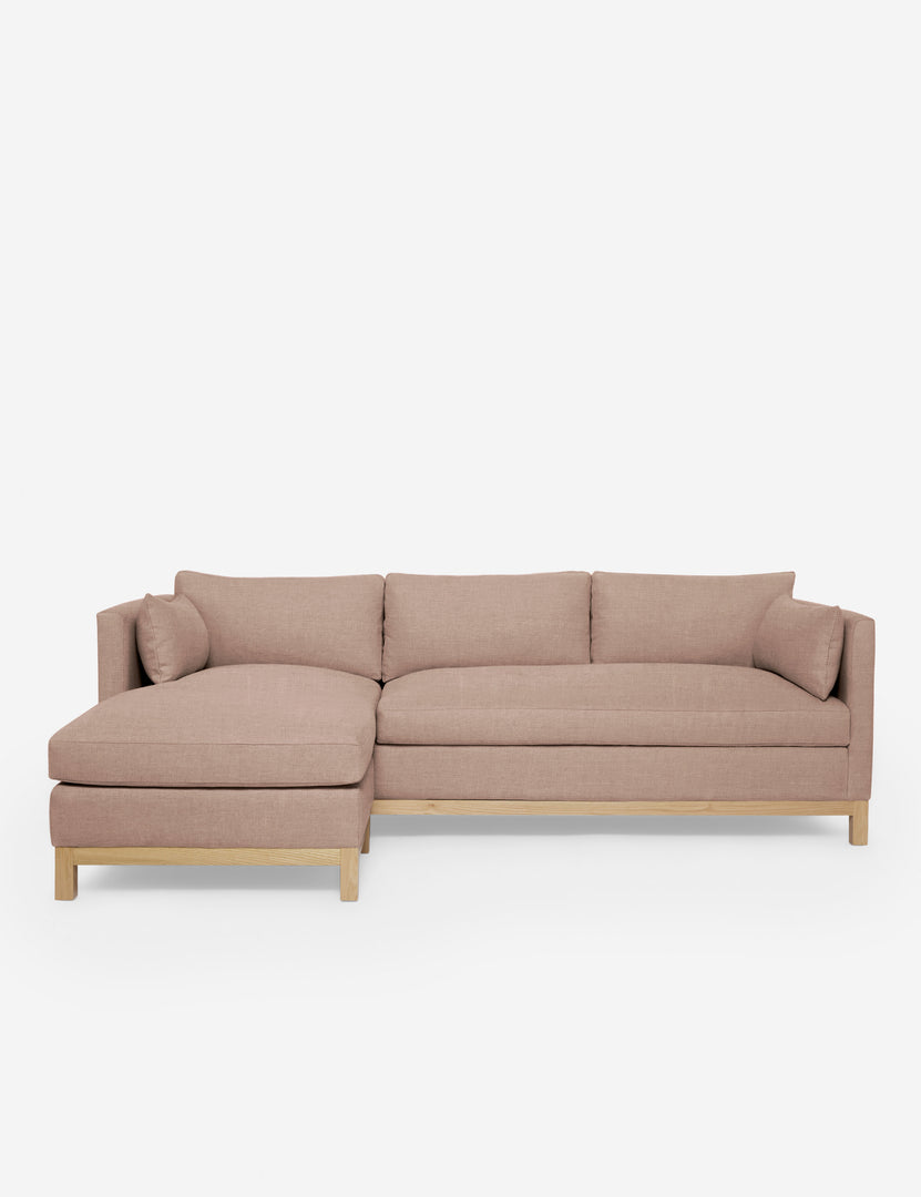 #color::apricot-linen #configuration::left-facing #size::96--x-37--x-33- | Hollingworth left facing Apricot Linen Sectional Sofa by Ginny Macdonald