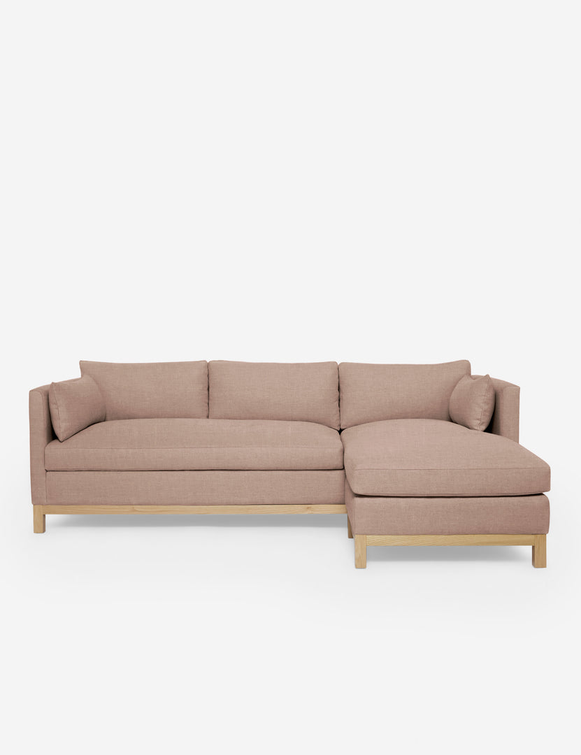 #color::apricot-linen #configuration::right-facing #size::96--x-37--x-33- | Hollingworth right facing Apricot Linen Sectional Sofa by Ginny Macdonald