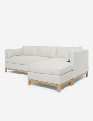 Right angled view of the Hollingworth Natural Linen sectional sofa