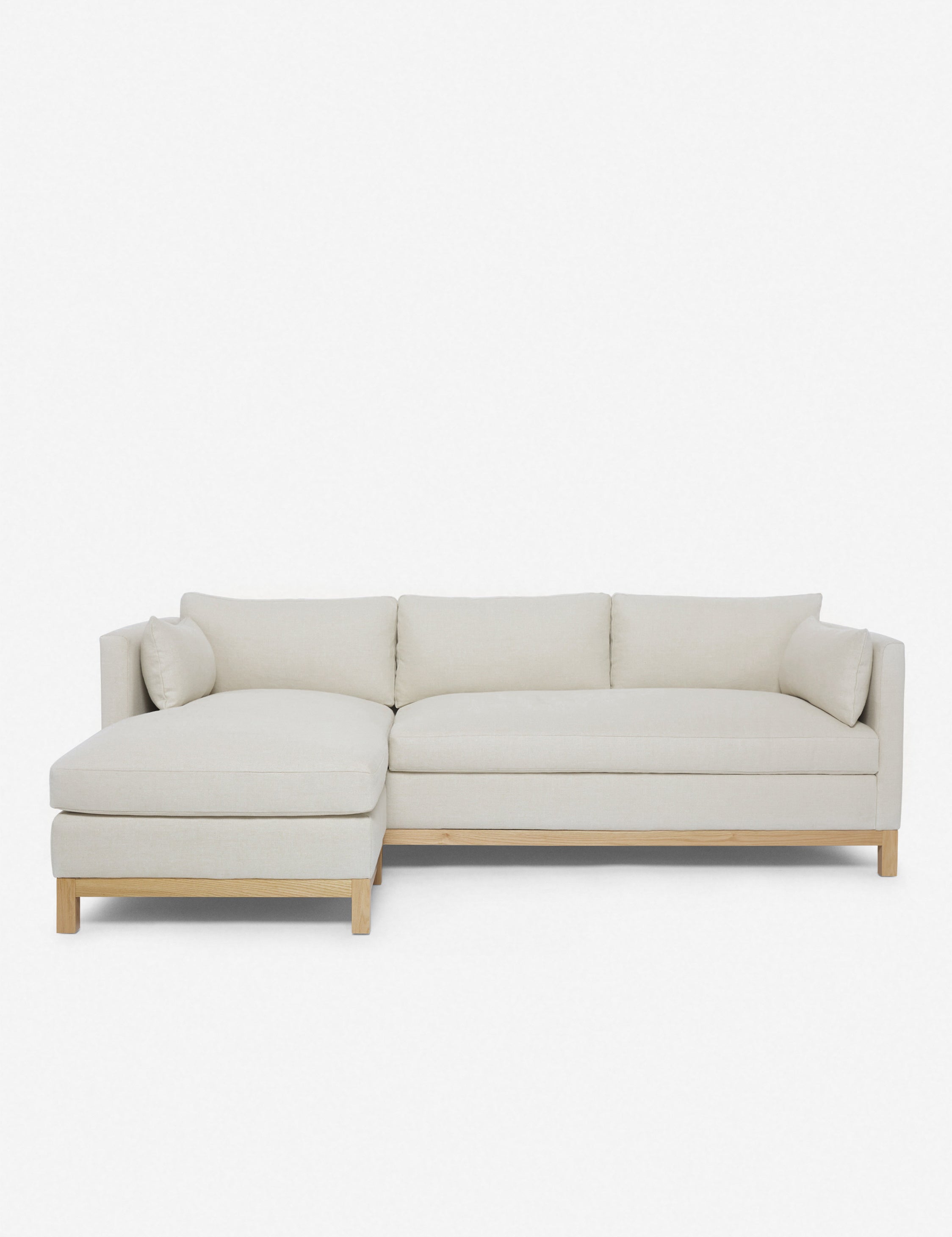 #color::natural #size::96--x-37--x-33- #configuration::left-facing | Hollingworth left facing Natural Linen Sectional Sofa by Ginny Macdonald