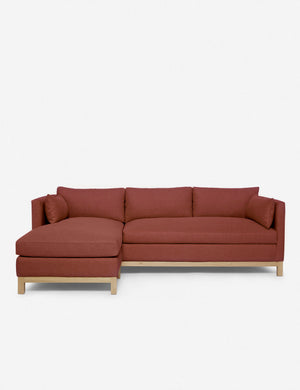 Hollingworth left facing Terracotta Linen Sectional Sofa by Ginny Macdonald