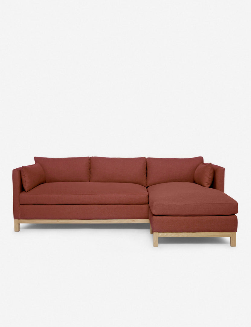 #color::terracotta-linen #configuration::right-facing #size::96--x-37--x-33- | Hollingworth right facing Terracotta Linen Sectional Sofa by Ginny Macdonald