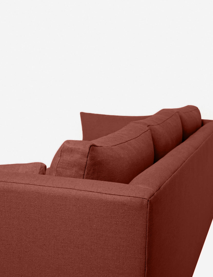 #color::terracotta-linen #configuration::right-facing #size::96--x-37--x-33- | Outer corner of the Hollingworth Terracotta Linen sectional sofa