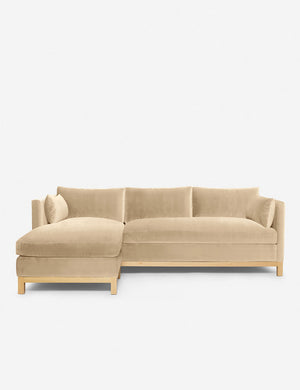 Hollingworth left facing Brie Velvet Sectional Sofa by Ginny Macdonald