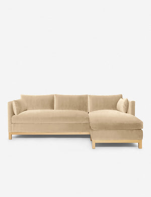 Hollingworth right facing Brie Velvet Sectional Sofa by Ginny Macdonald