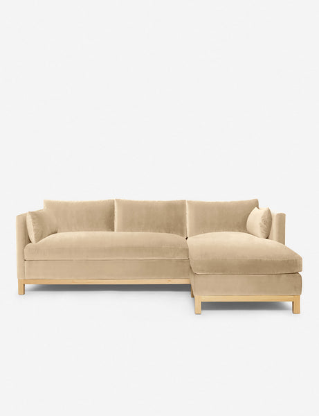 #color::brie-velvet #configuration::right-facing #size::96--x-37--x-33- | Hollingworth right facing Brie Velvet Sectional Sofa by Ginny Macdonald