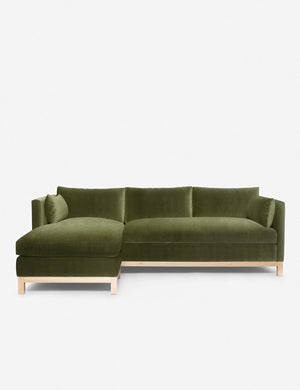 Hollingworth left facing Jade Green Velvet Sectional Sofa by Ginny Macdonald