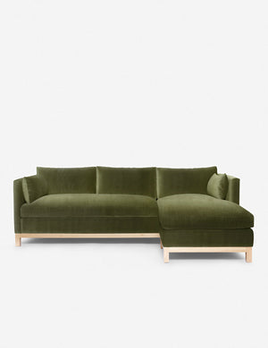 Hollingworth right facing Jade Green Velvet Sectional Sofa by Ginny Macdonald