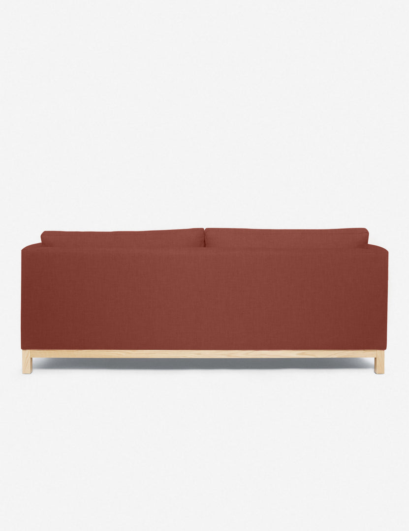 #size::84-W #size::96-W #color::terracotta-linen | Back of the Terracotta Linen Hollingworth Sofa