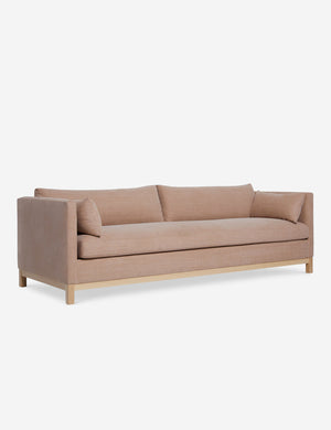 Angled view of the Apricot Linen Hollingworth Sofa