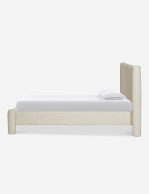 Side of the Ivory Boucle Hyvaa Bed by Sarah Sherman Samuel